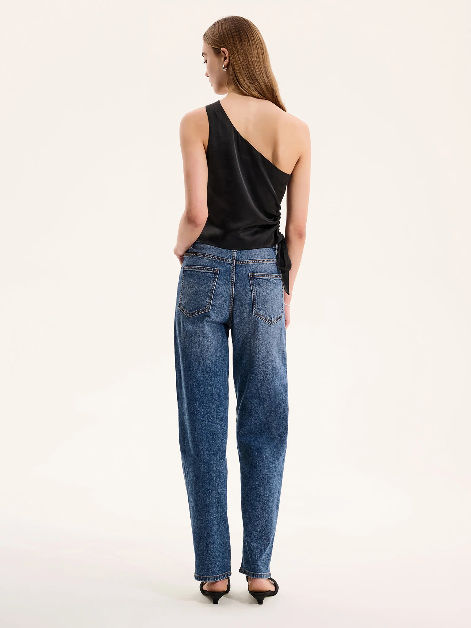 Sweeny One Shoulder Top in Black - Image 4