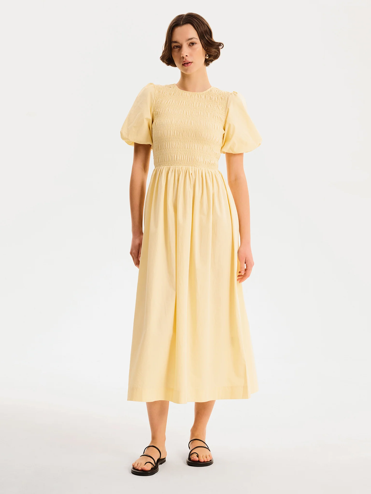 Terri Midi Dress in Butter Yellow - Image 4