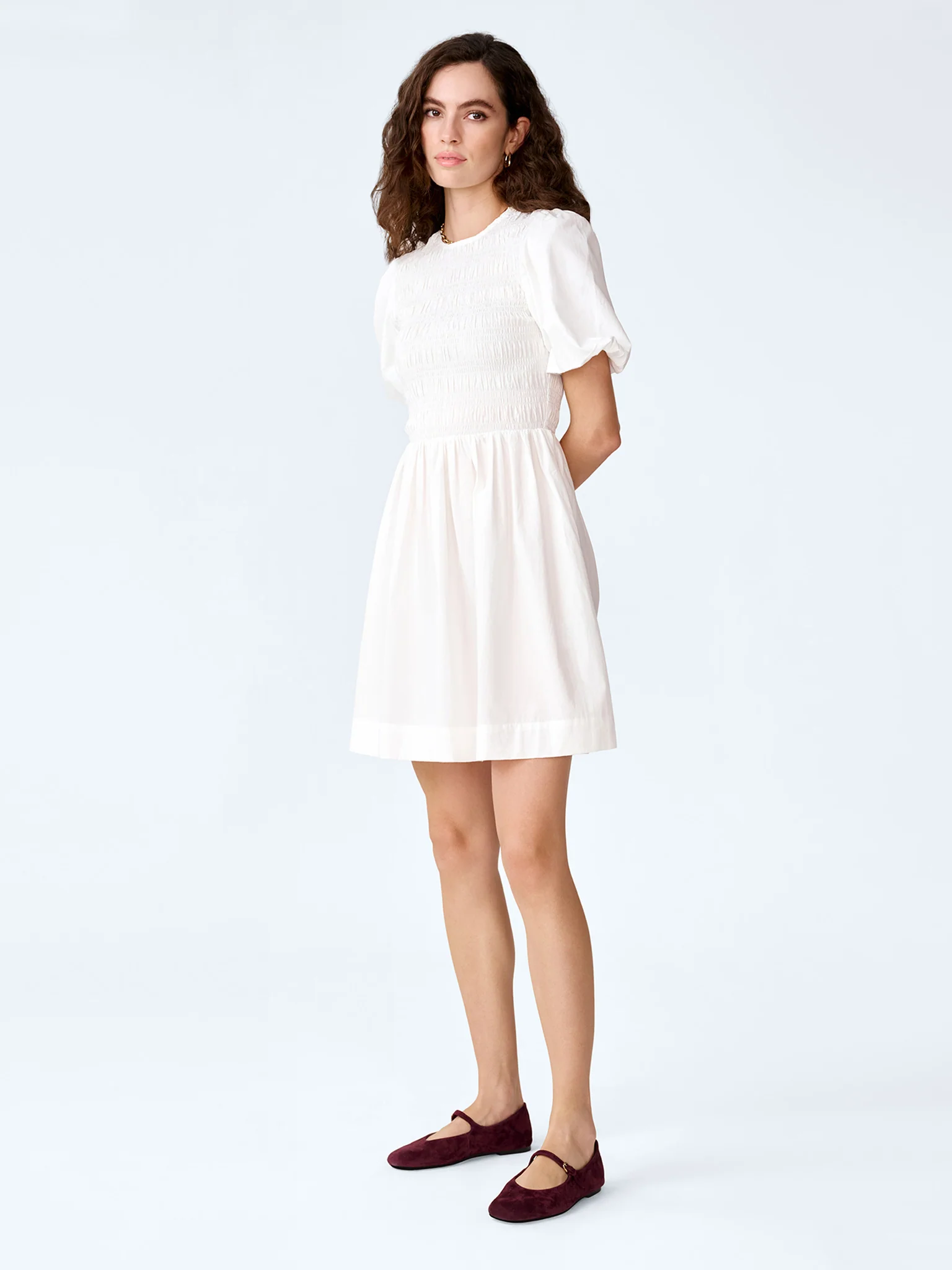 Terri Mini Dress in White - Image 3