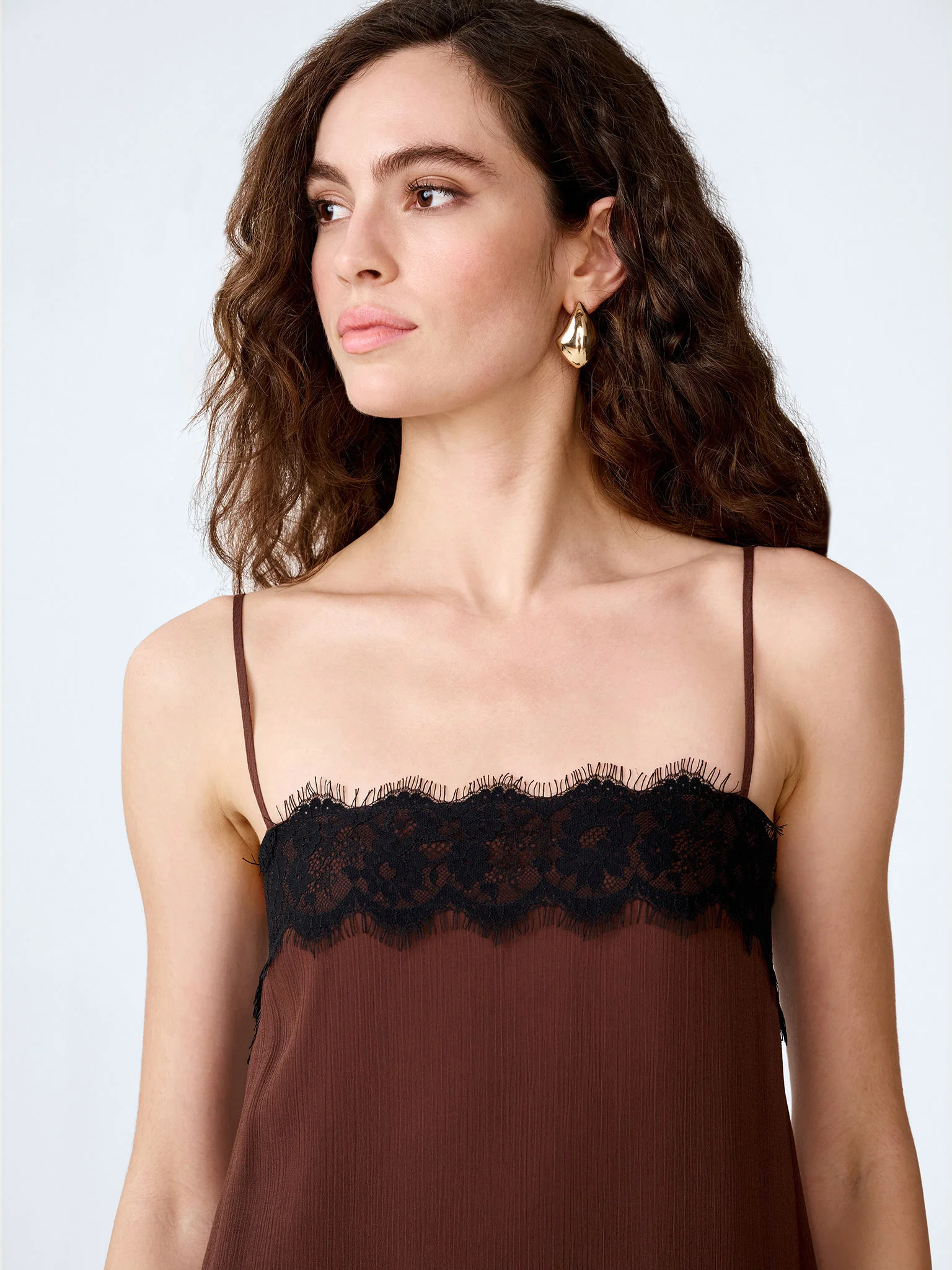 Thea Dress in Chocolate/Black Lace - Image 4