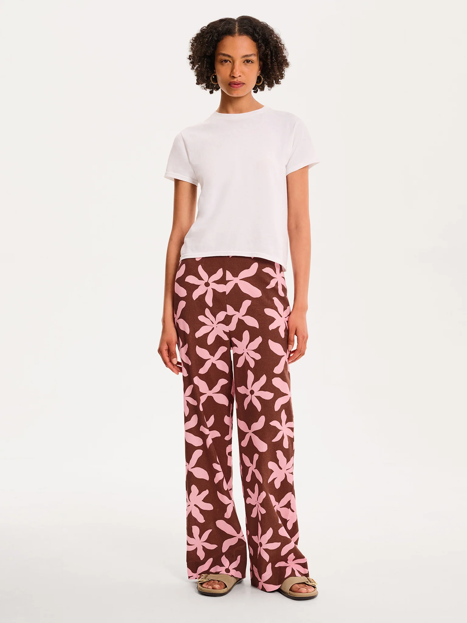 Tommy Trouser in Pink and Chocolate Floral Print