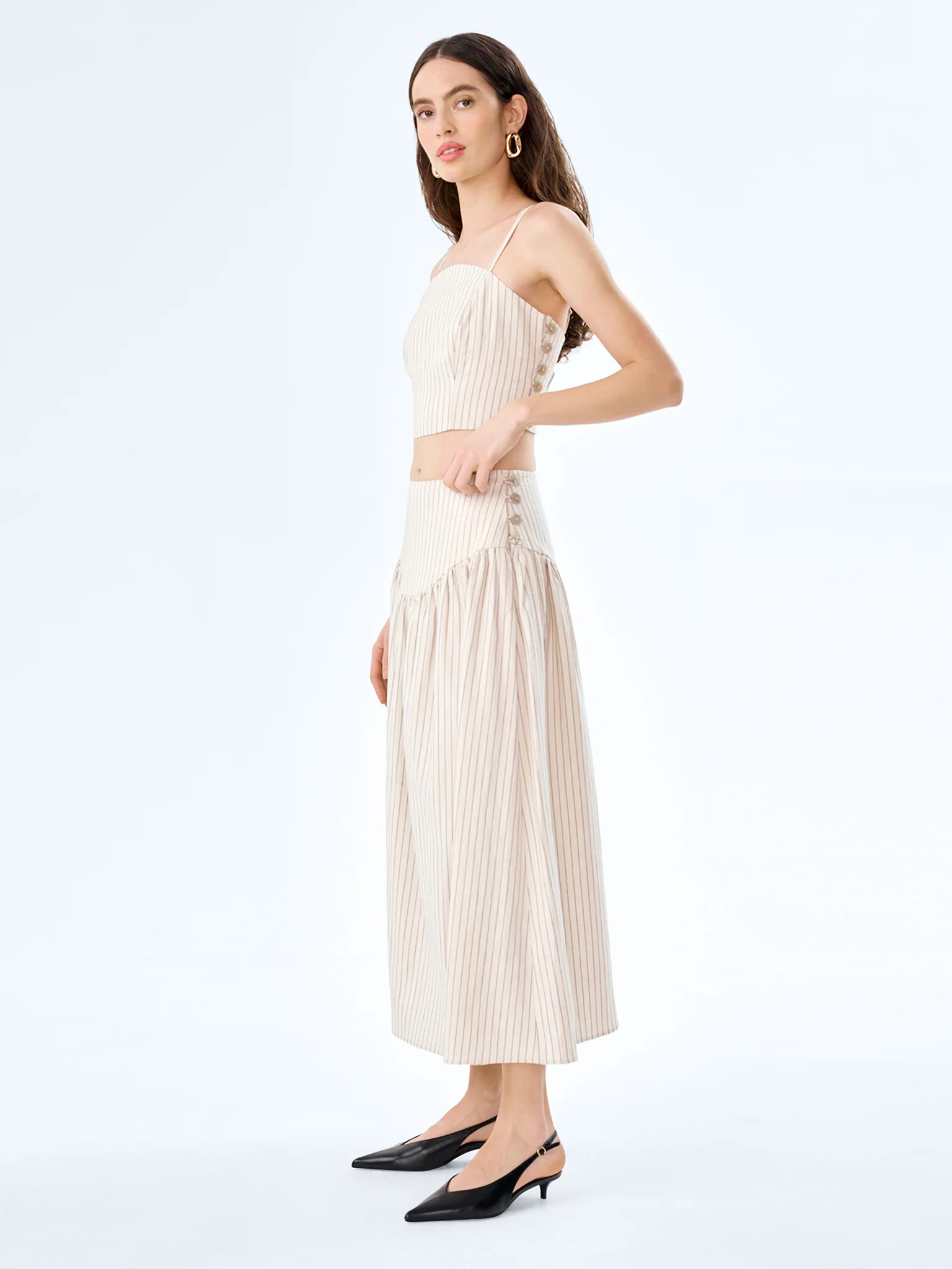 Trisha Top in Cream/Black Stripe - Image 2