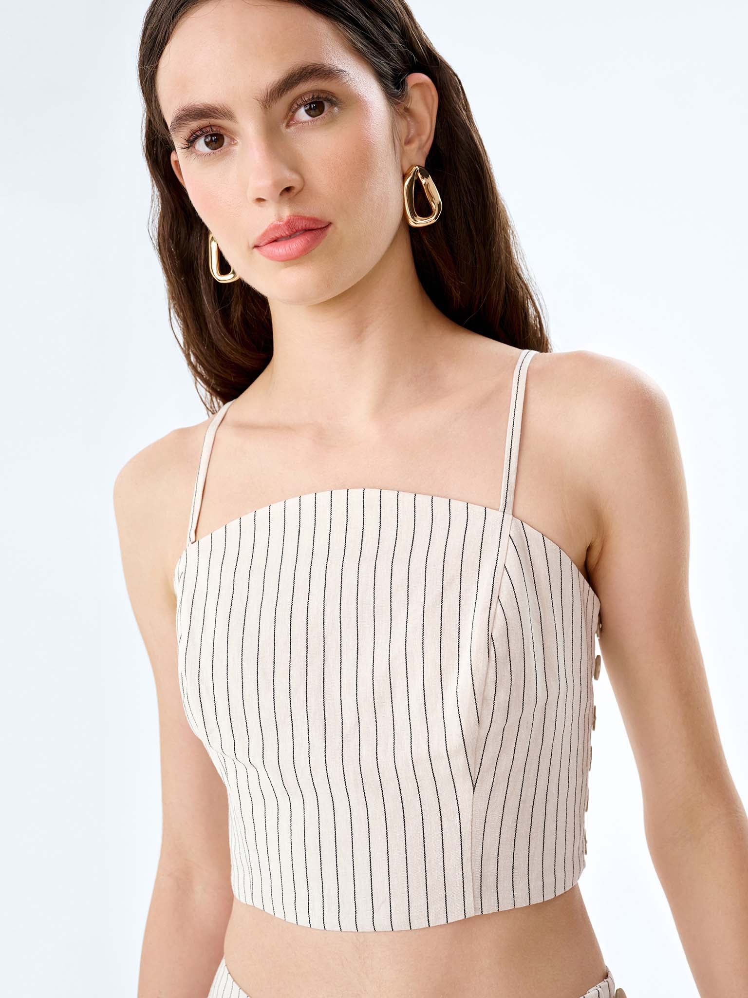 Trisha Top in Cream/Black Stripe - Image 3