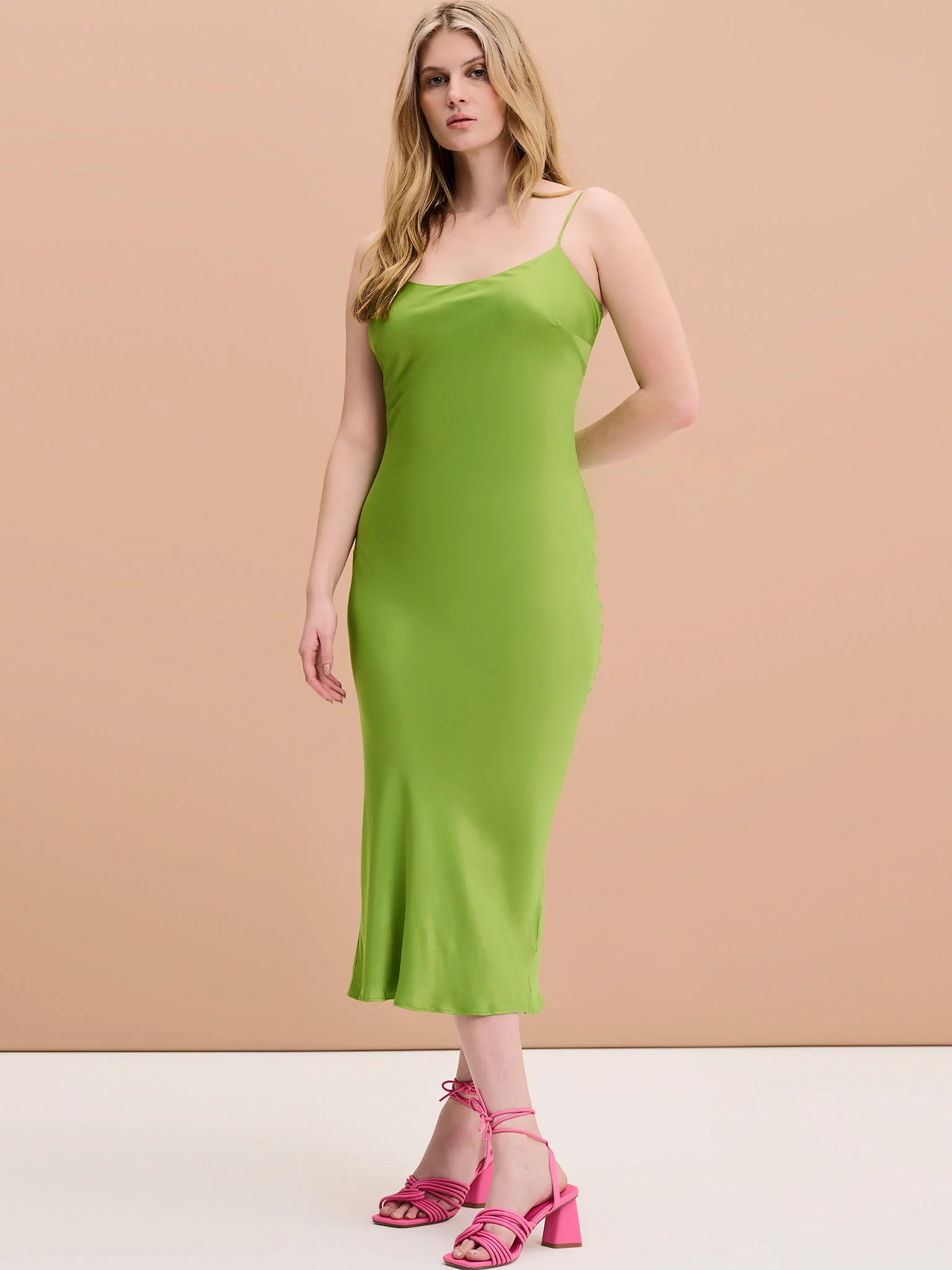 Walsh Slip Dress in Green - Image 3
